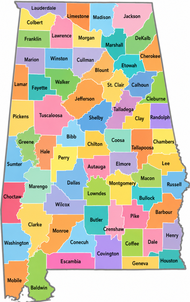 Alabama County Map