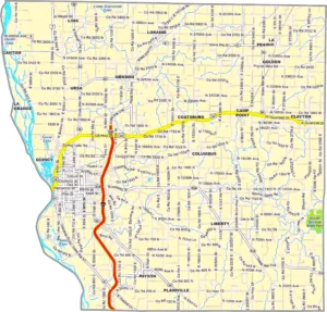 Adams County Illinois GIS map showing county boundaries and location