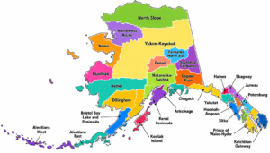 Alaska-Borough-Map Showing Boundaries