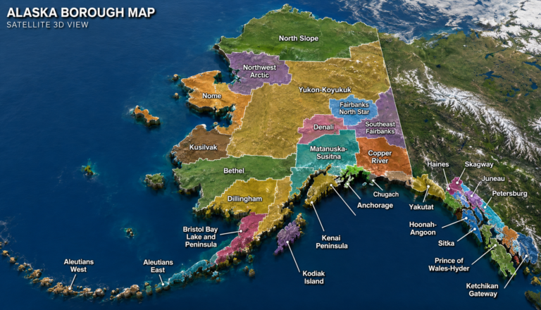 Alaska Borough Map – Explore All Boroughs and Census Areas