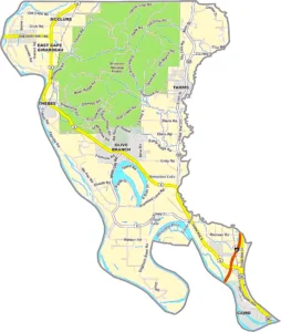 Alexander County Illinois GIS map showing county boundaries and location