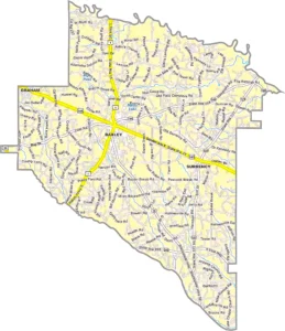 Appling County Georgia GIS Map showing county boundaries, roads, cities, towns, highways, and geographic features.