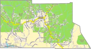 Archuleta County Colorado GIS Map showing county boundaries, cities, roads, and geographic features.