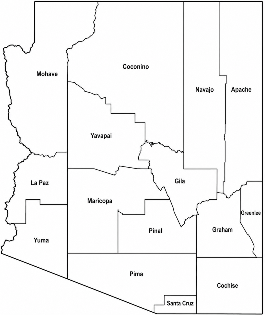 Arizona Simple County Map