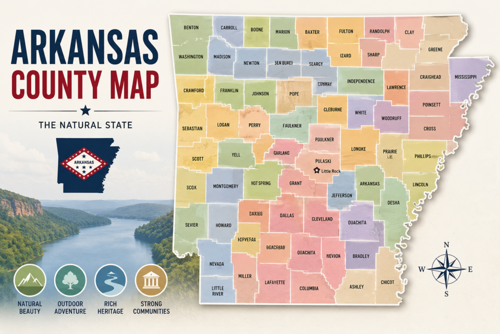 Arkansas County Map feature image
