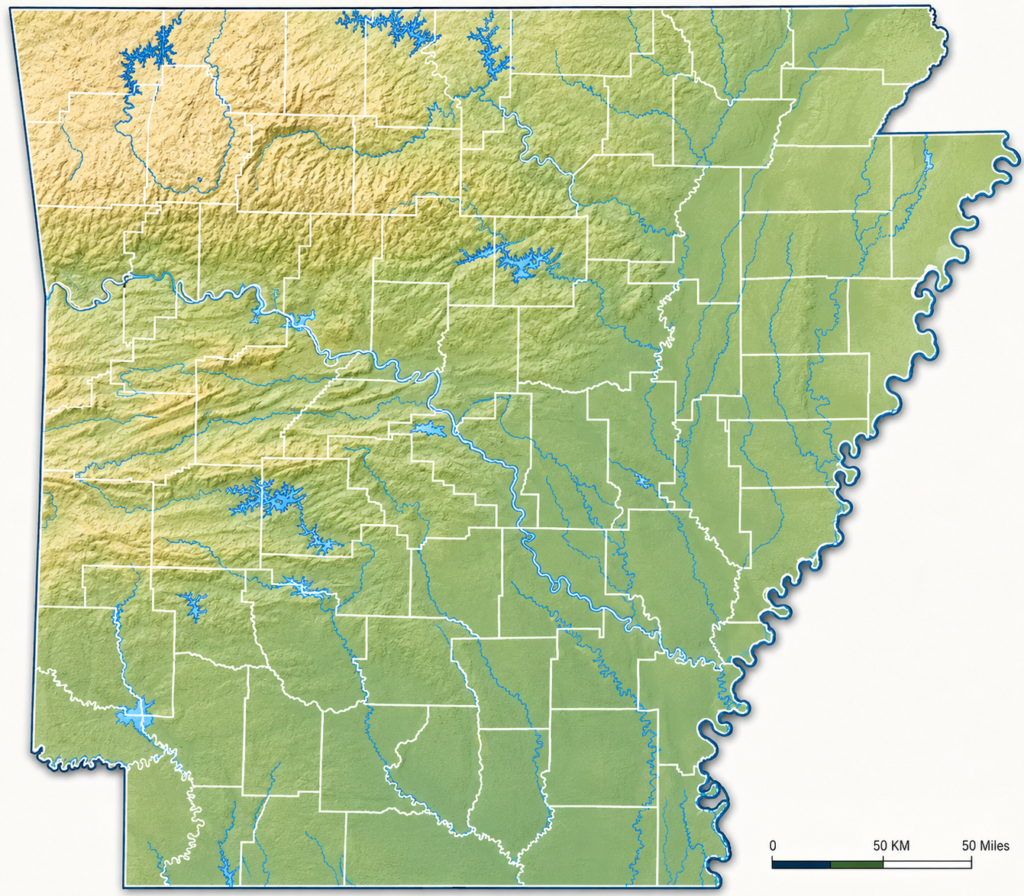 Arkansas Topographic Map