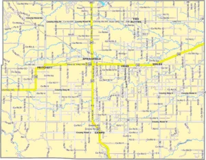 Baca County Colorado GIS Map showing county boundaries, cities, roads, and geographic features.