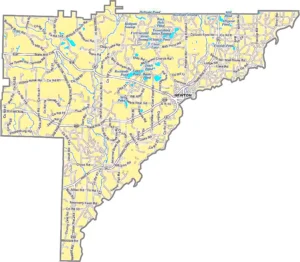 Baker County Georgia GIS Map showing county boundaries, major roads, cities, highways, rivers, and geographic features.