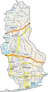 Baldwin County Alabama GIS Map Showing County Boundaries