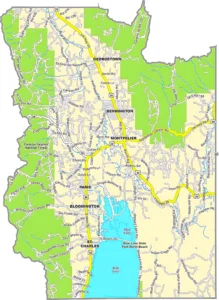 Bear Lake County Idaho GIS Map showing boundaries, roads, communities, and geographic