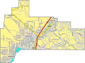 Bingham County Idaho GIS Map showing county boundaries, cities, roads, and geographic features.