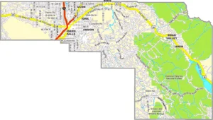 Bonneville County Idaho GIS Map showing county boundaries, cities, roads, and geographic features.