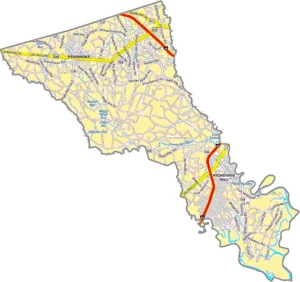 Bryan County Georgia GIS Map showing county boundaries, major roads, cities, highways, rivers, and geographic features.