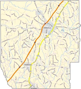 Butler County Alabama GIS Map Showing County Boundaries