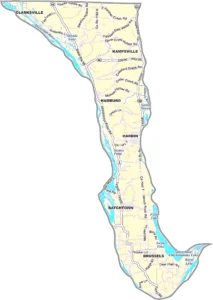 Calhoun County Illinois GIS map showing county boundaries and location