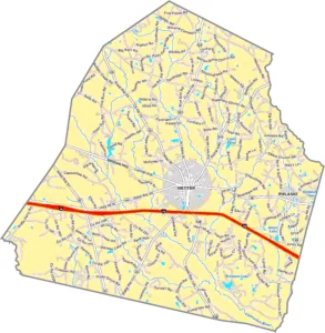 Candler County Georgia GIS Map showing county boundaries, major roads, cities, highways, rivers, and geographic features.Candler County Georgia GIS Map with detailed county boundaries, cities, roads, and surrounding areas.