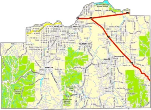 Cassia County Idaho GIS Map showing county boundaries, cities, roads, and geographic features.