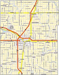 Champaign County Illinois GIS map showing county boundaries and location