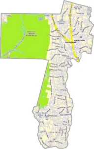Charlton County Georgia GIS Map showing county boundaries, major roads, cities, highways, rivers, and geographic features.