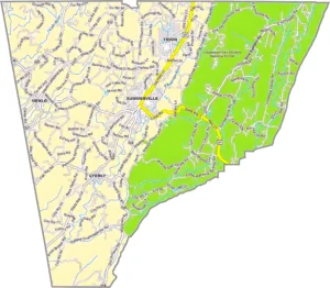 Chattooga County Georgia GIS Map showing county boundaries, major roads, cities, highways, rivers, and geographic features.