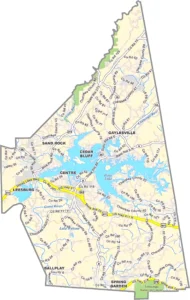 Cherokee County Alabama GIS Map Showing County Boundaries