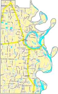 Chicot County Arkansas GIS Map showing county boundaries, roads, cities, and geographic features.