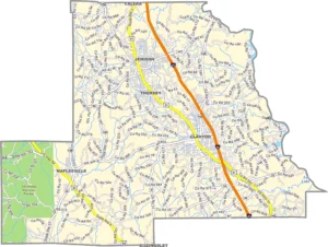 Chilton County Alabama GIS Map Showing County Boundaries