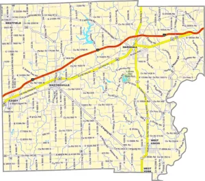 Clark County Illinois GIS map showing county boundaries and location