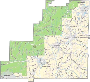 Clay County Alabama GIS Map Showing County Boundaries