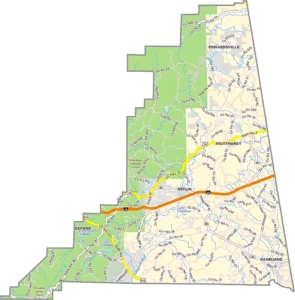 Cleburne County Alabama GIS Map Showing County Boundaries