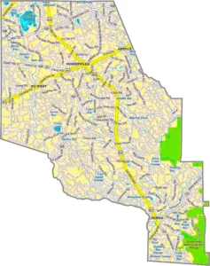 Clinch County Georgia GIS Map showing county boundaries, major roads, cities, highways, rivers, and geographic features.