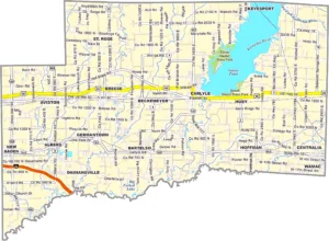 Clinton County Illinois GIS map showing county boundaries and location