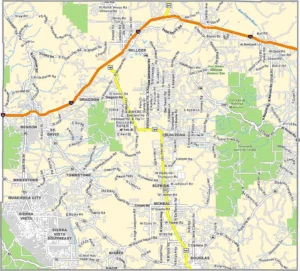Cochise County Arizona Map displaying county boundaries, towns, highways, and landmarks.
