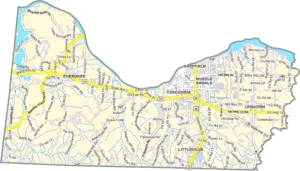 Colbert County Alabama GIS Map Showing County Boundaries