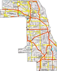 Cook County Illinois GIS map showing county boundaries and location