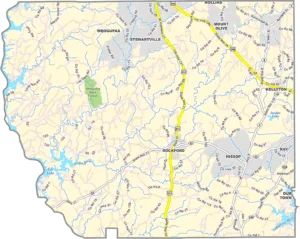Coosa County Alabama GIS Map Showing County Boundaries
