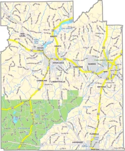 Covington County Alabama GIS Map Showing County Boundaries