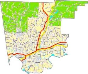 Crawford County Arkansas GIS Map showing county boundaries, roads, cities, and geographic features.