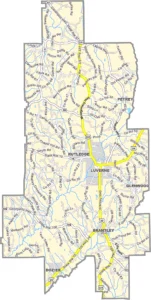 Crenshaw County Alabama GIS Map Showing County Boundaries
