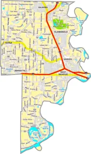 Crittenden County Arkansas GIS Map showing county boundaries, roads, cities, and geographic features.