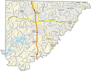 Cullman County Alabama GIS Map Showing County Boundaries