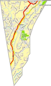 Dade County Georgia GIS Map showing county boundaries, major roads, cities, highways, rivers, and geographic features.