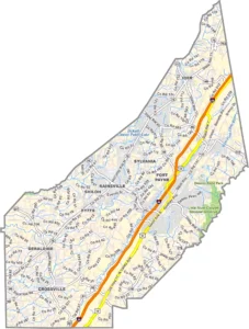 Dekalb County Alabama GIS Map Showing County Boundaries