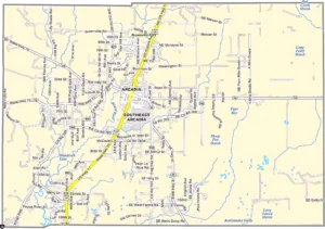 DeSoto County Florida GIS Map showing county boundaries, roads, and communities.