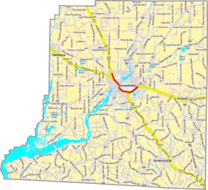 Decatur County Georgia GIS Map showing county boundaries, major roads, cities, highways, rivers, and geographic features.