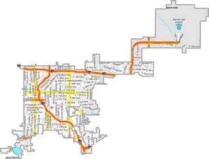 Denver County Colorado GIS Map showing county boundaries, cities, roads, and geographic features.