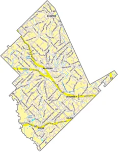 Dodge County Georgia GIS Map showing county boundaries, major roads, cities, highways, rivers, and geographic features.