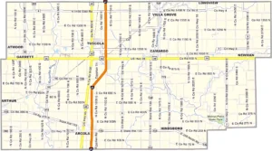 Douglas County Illinois GIS map showing county boundaries and location