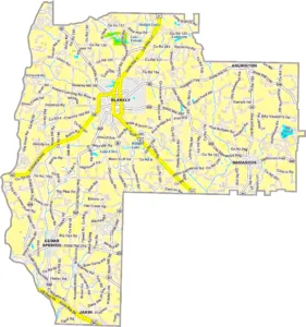 Early County Georgia GIS Map showing county boundaries, major roads, cities, highways, rivers, and geographic features.