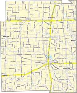 Edgar County Illinois GIS map showing county boundaries and location